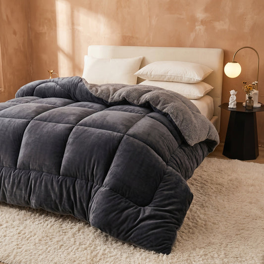 Charcoal Grey - Ember Sherpa Comforter