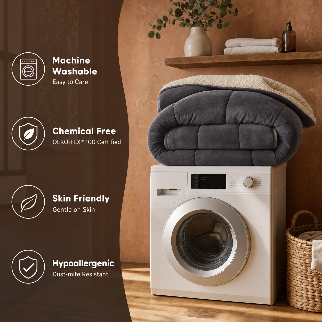 Frost Grey - Ember Sherpa Comforter