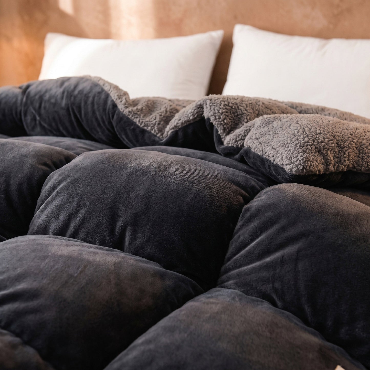 Charcoal Grey - Ember Sherpa Comforter