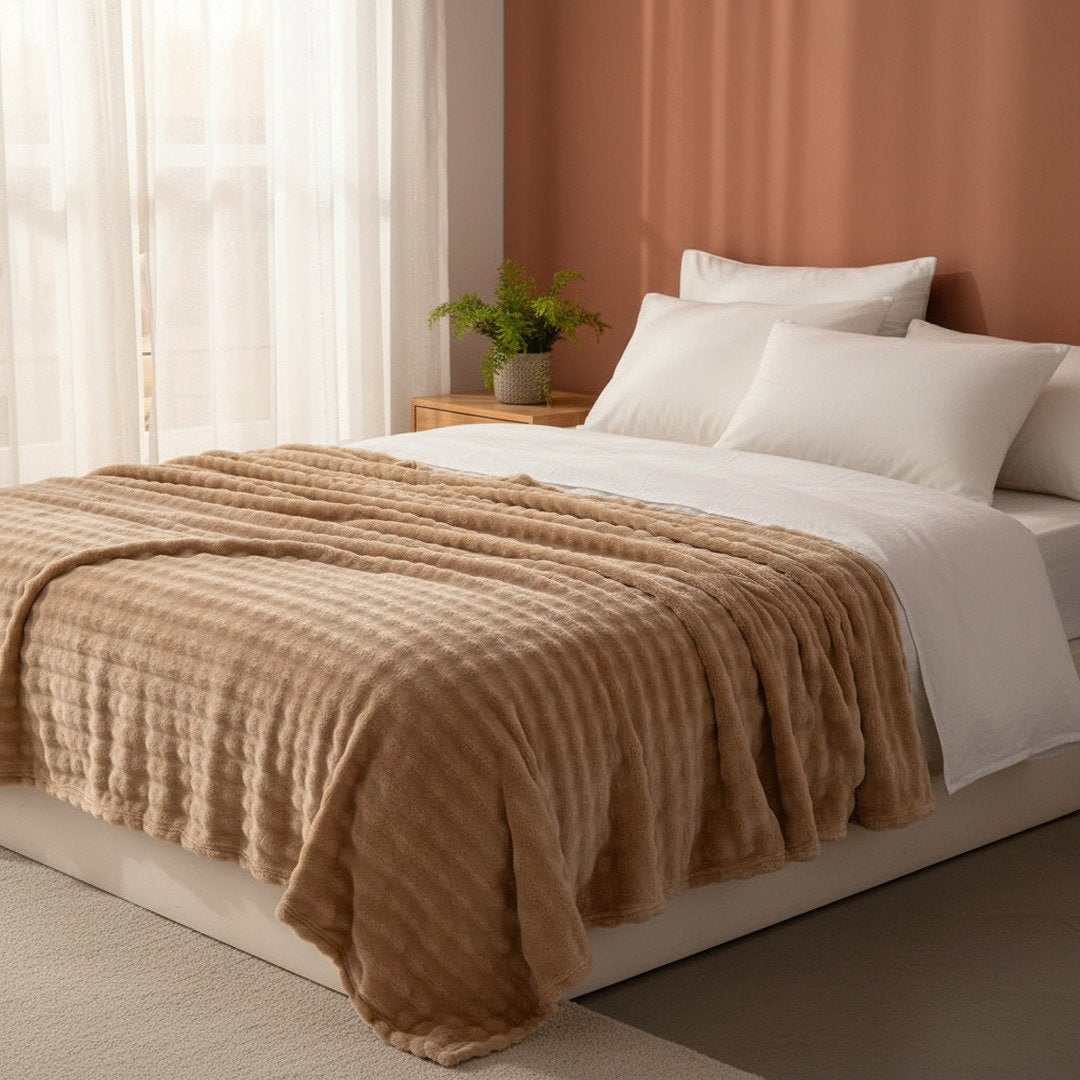 Desert Taupe - Snowgum Faux Fur Throw