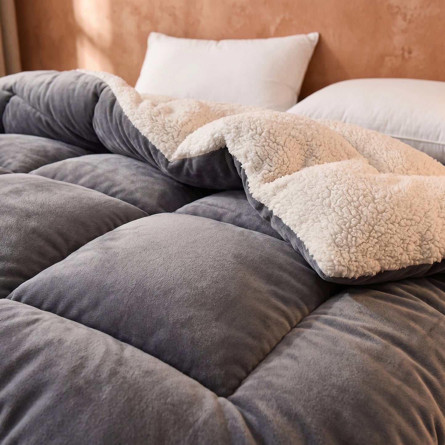 Frost Grey - Ember Sherpa Comforter