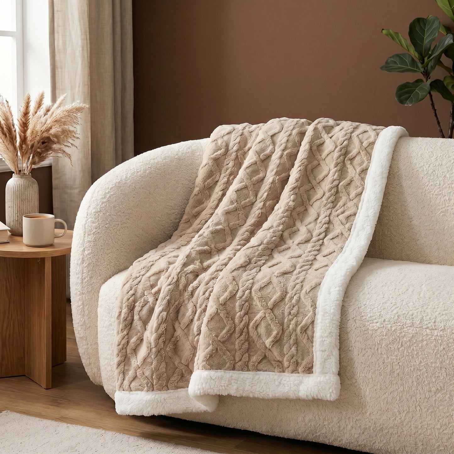 Beige Taupe - Kindling Sherpa Throw