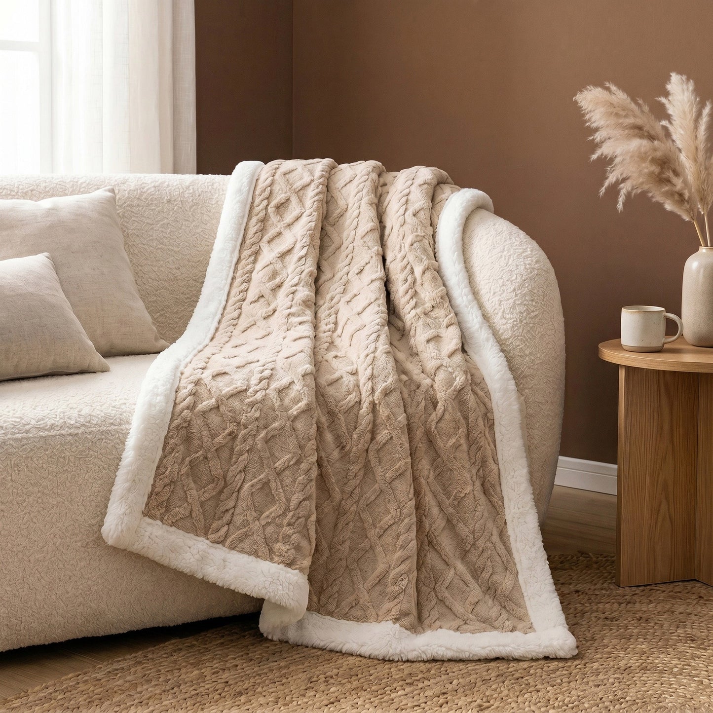 Beige Taupe - Kindling Sherpa Throw