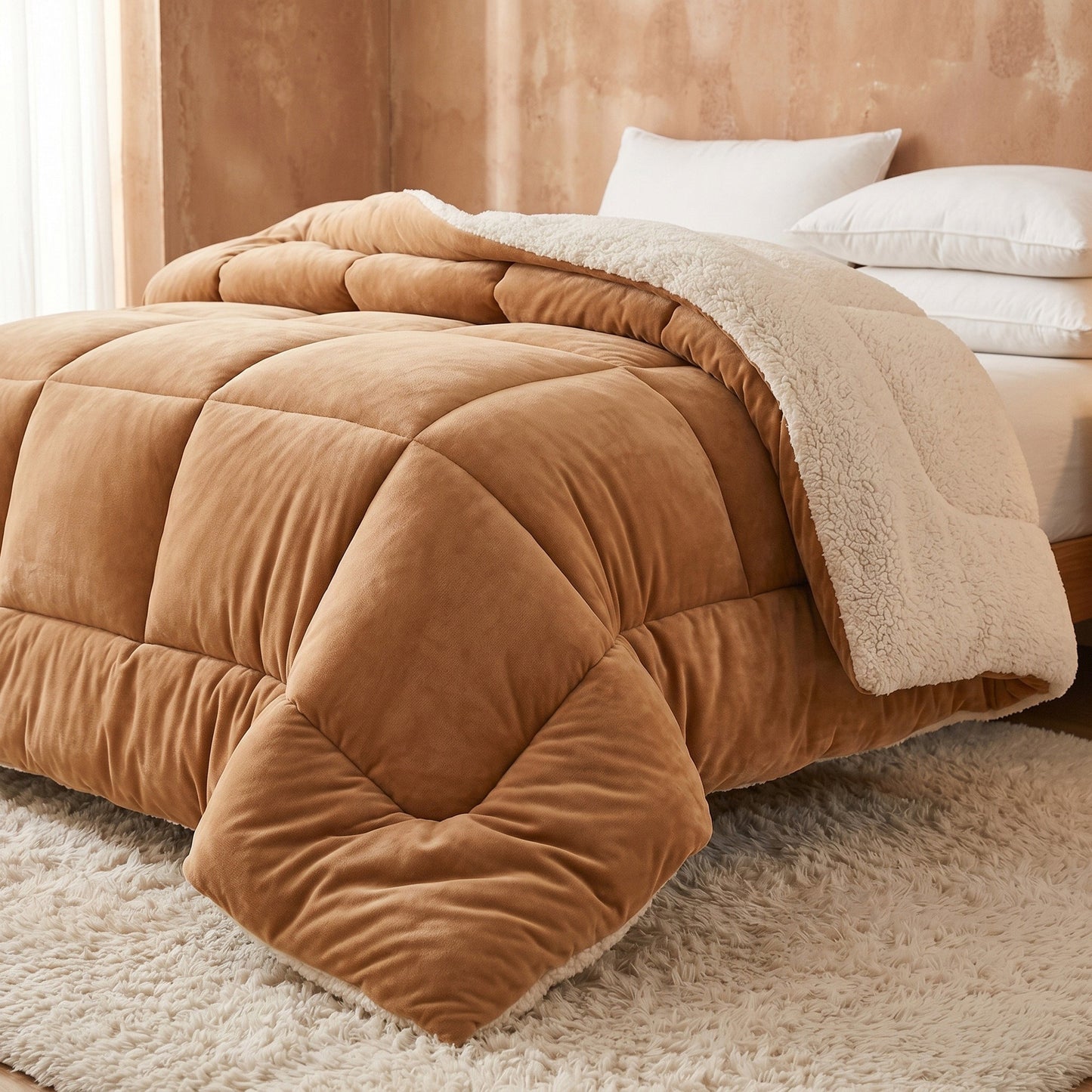 Desert Taupe - Ember Sherpa Comforter