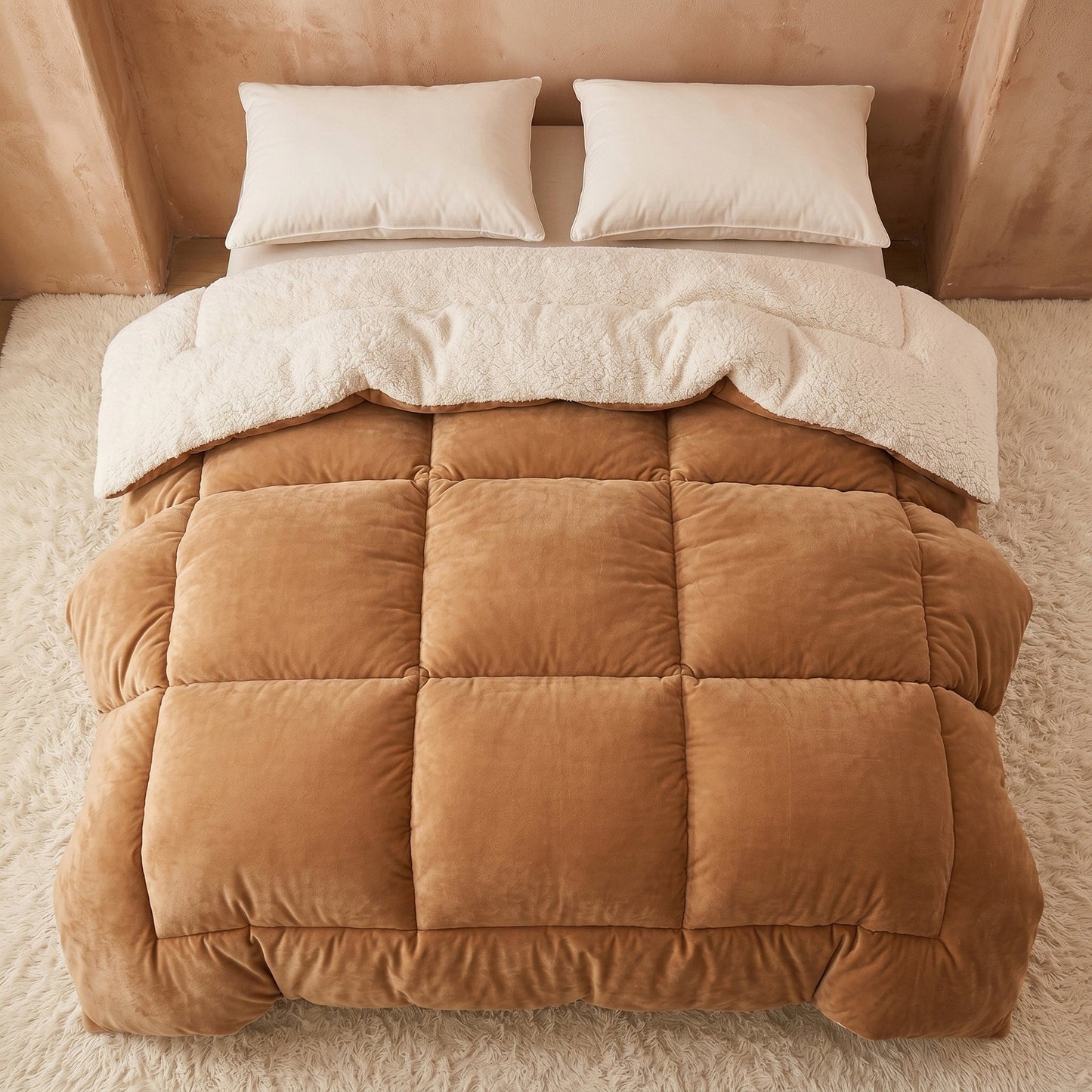 Desert Taupe - Ember Sherpa Comforter