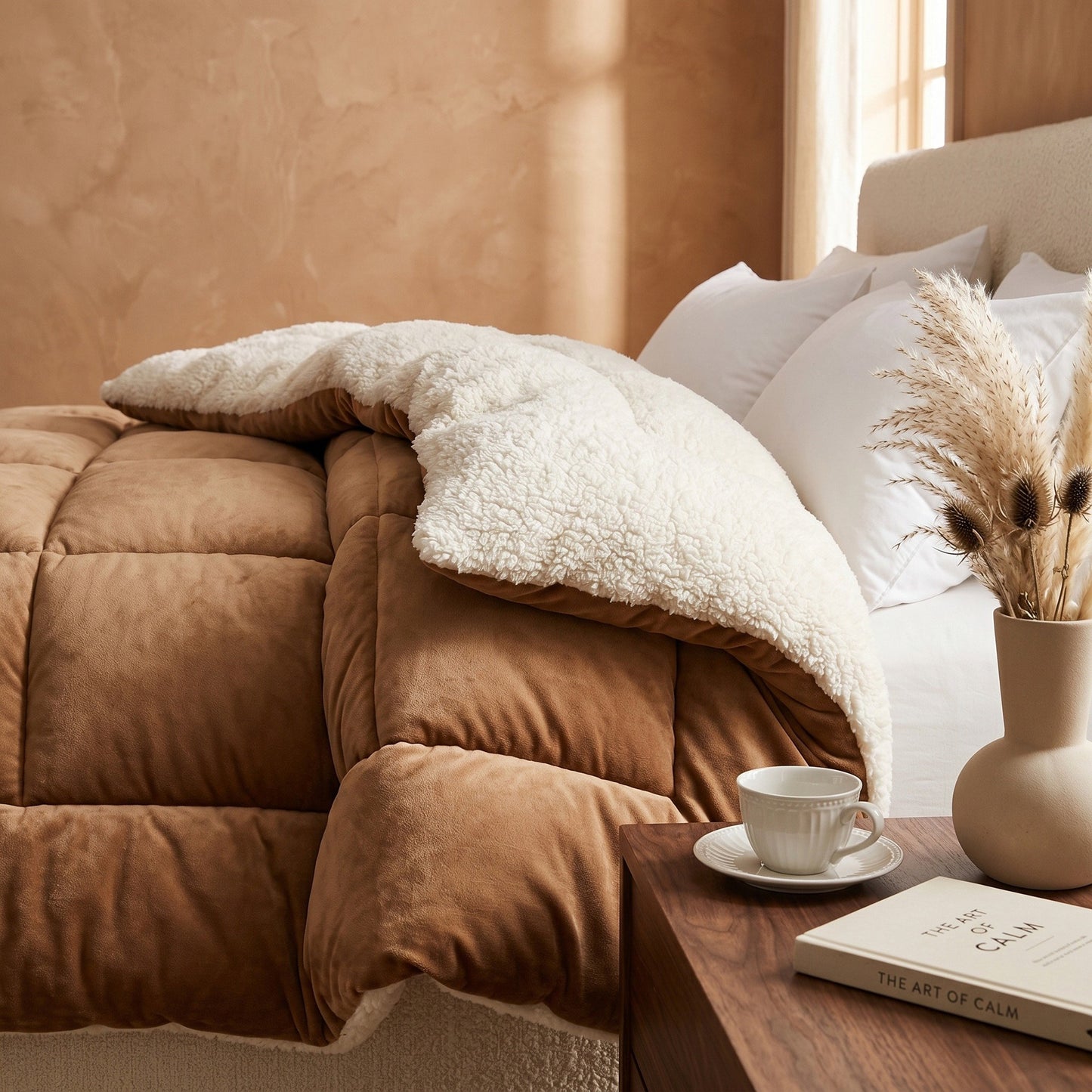 Desert Taupe - Ember Sherpa Comforter