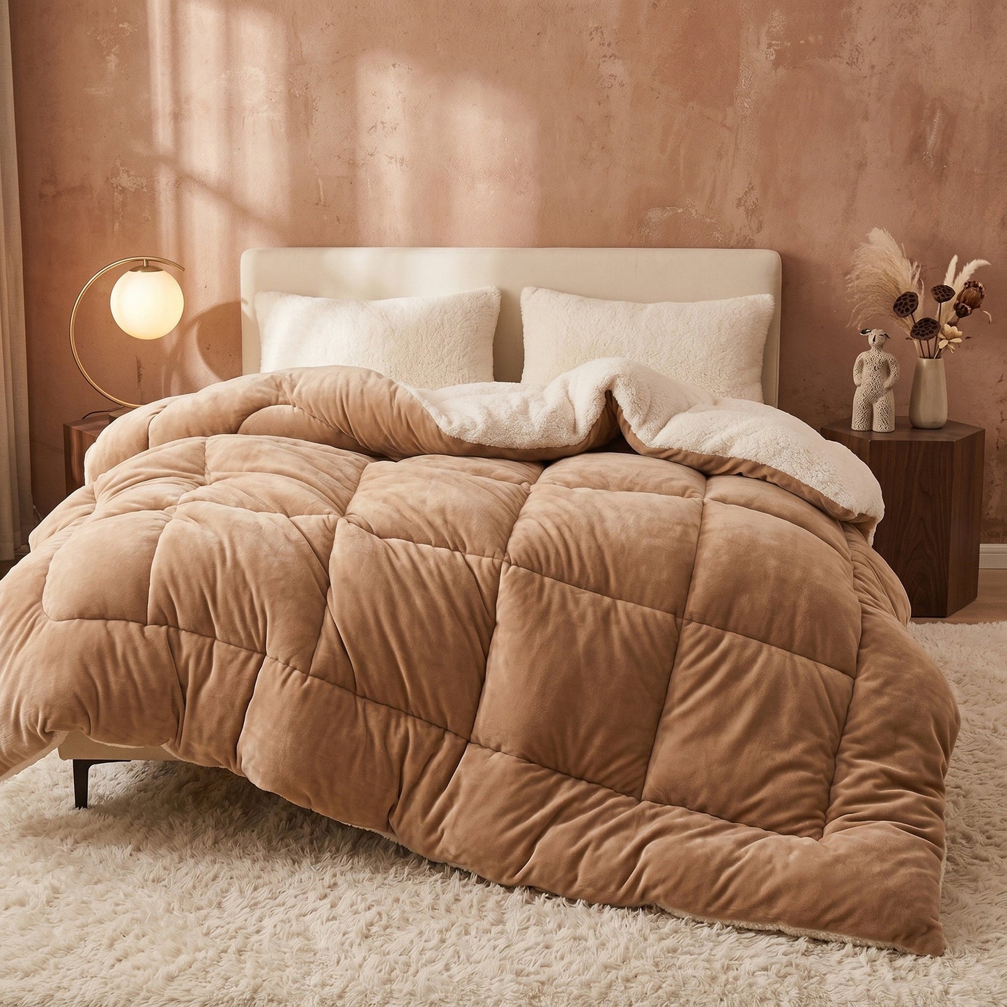 Desert Taupe - Ember Sherpa Comforter