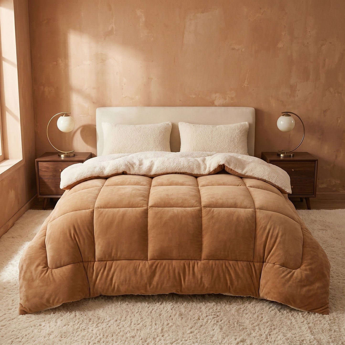 Desert Taupe - Ember Sherpa Comforter