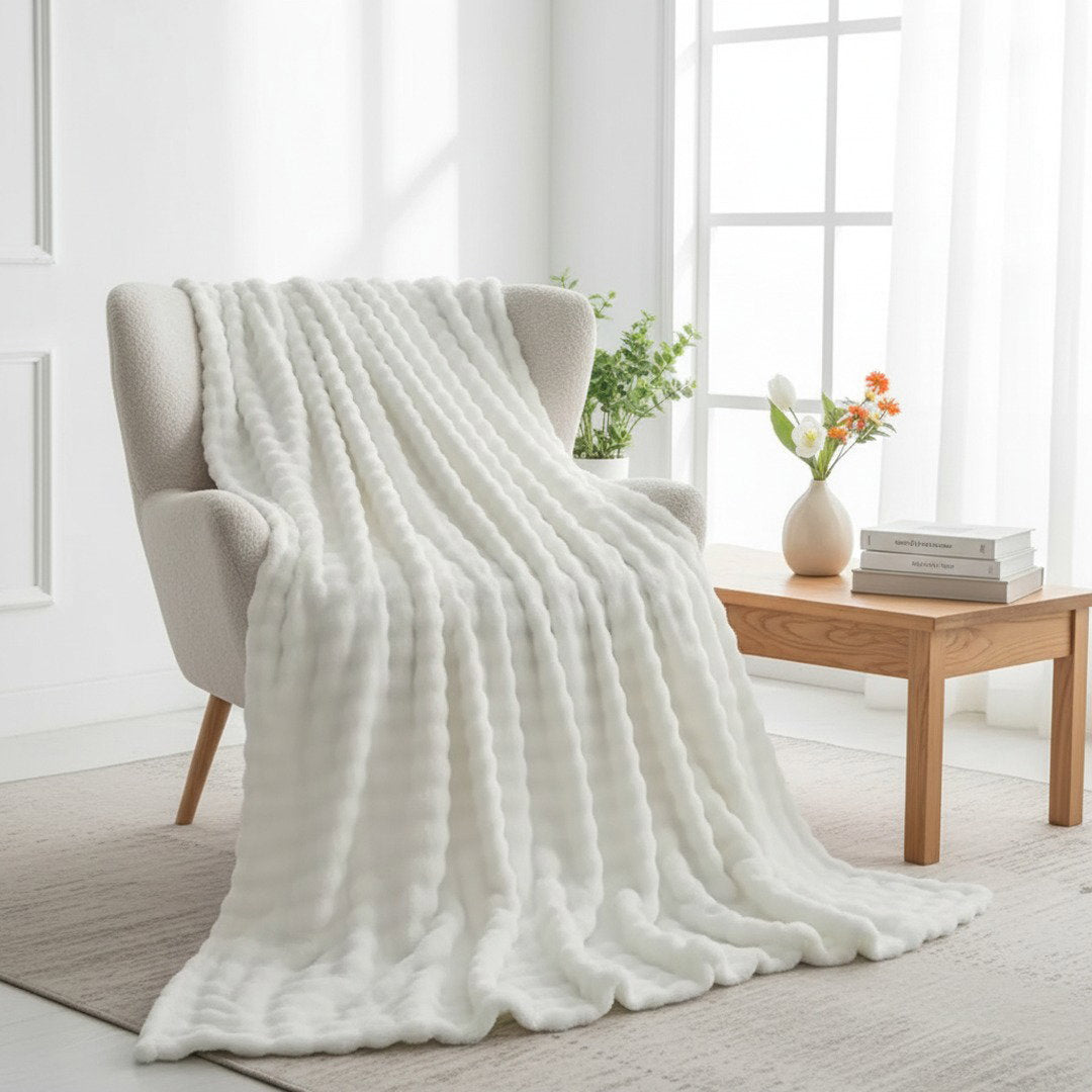 Snowfall White - Snowgum Faux Fur Throw