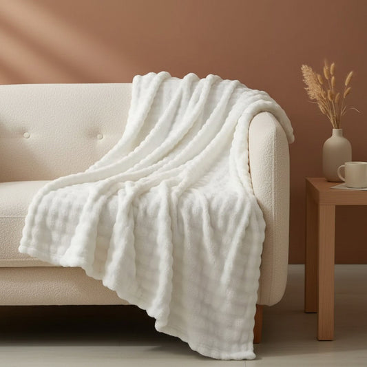 Snowfall White - Snowgum Faux Fur Throw
