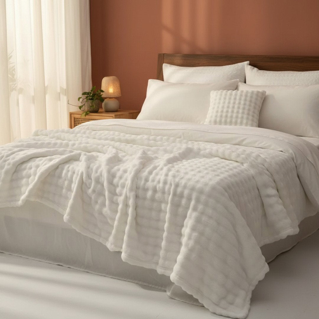 Snowfall White - Snowgum Faux Fur Throw